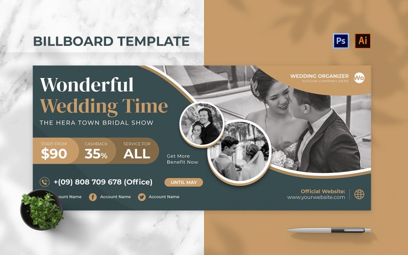 Wedding Organizer Billboard Landscape Corporate Identity