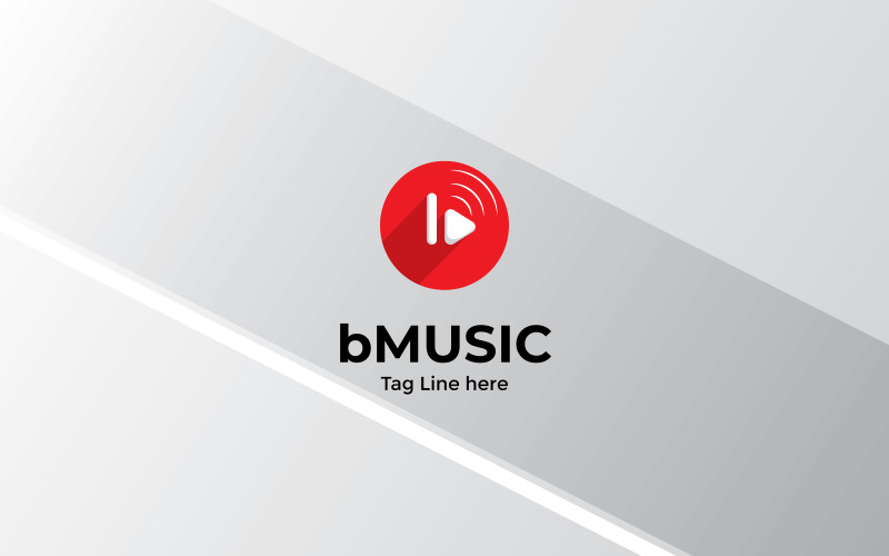 B Letter Music Minimal Logo Design Logo Template