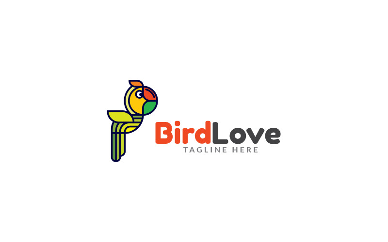 Beautiful Bird Love Logo template Logo Template
