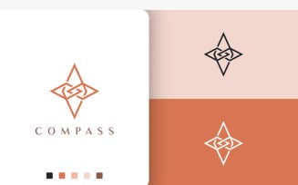Direction or Adventure Logo Compass Shape