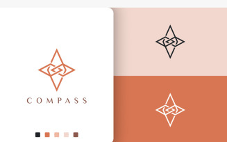 Direction or Adventure Logo Compass Shape