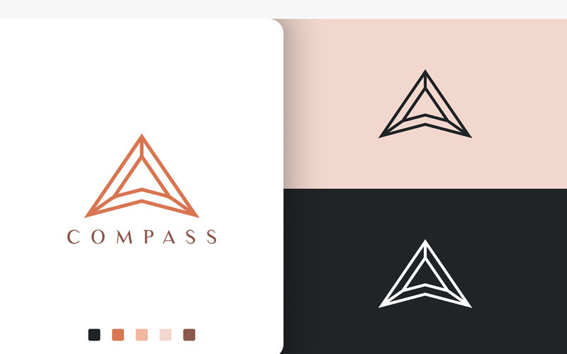 Direction or Compass Logo Modern Style Logo Template