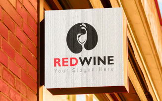 Red Wine Shop Logo Design Template