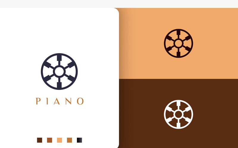 Simple and Modern Piano Community Logo Logo Template