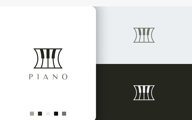 Simple and Modern Piano Musician Logo Logo Template