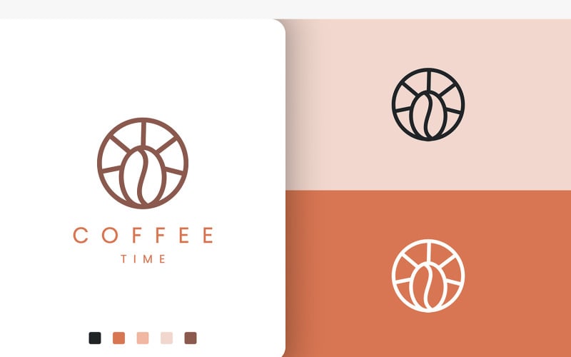 Circle Coffee Bar Logo in Modern Shape Logo Template