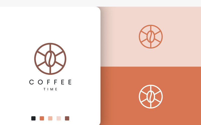 Circle Coffee Logo in Simple Shape Logo Template