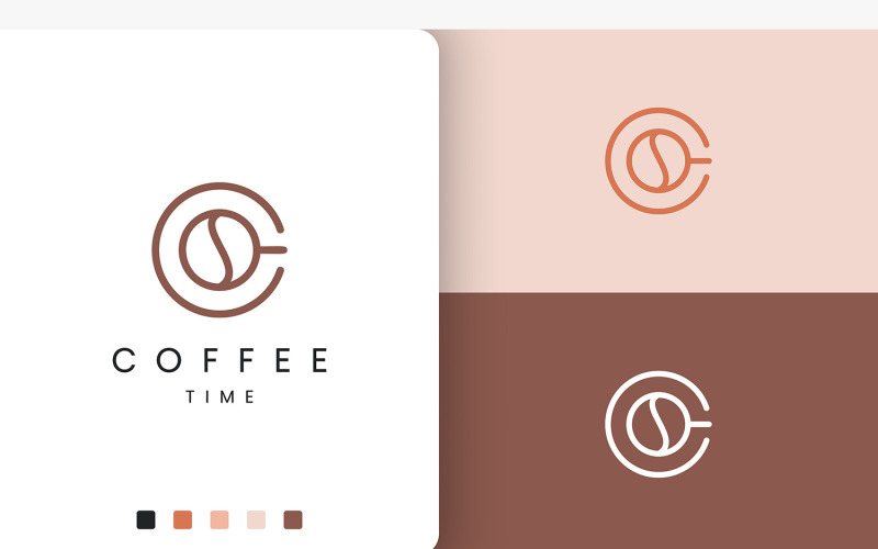 Coffee Mug Logo in Modern Simple Shape Logo Template