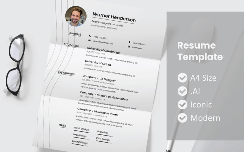 Minimaline Resume Printable Template Resume Template