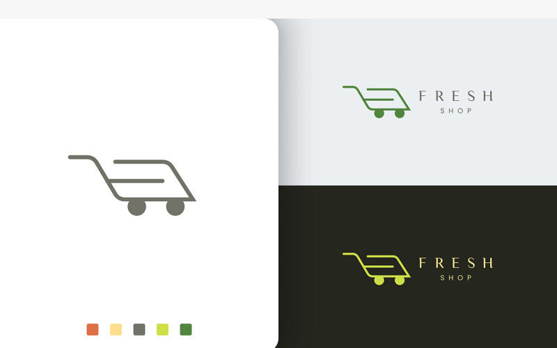 Modern Shop or Trolley Logo Template