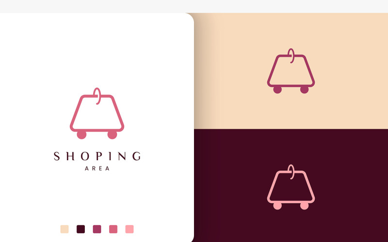 Shopping Bag Logo in Simple Style Logo Template
