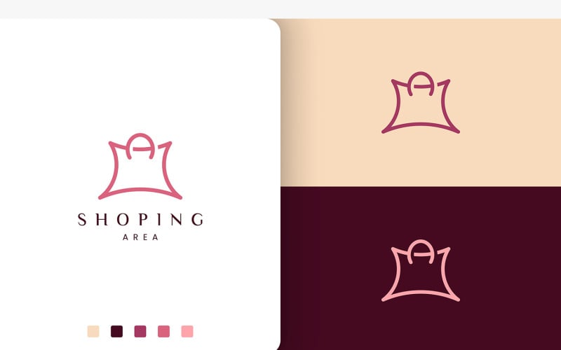 Shopping Bag Logo in Unique and Modern Logo Template