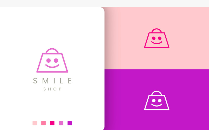 Shopping Bag Smile Logo Simple Modern Logo Template