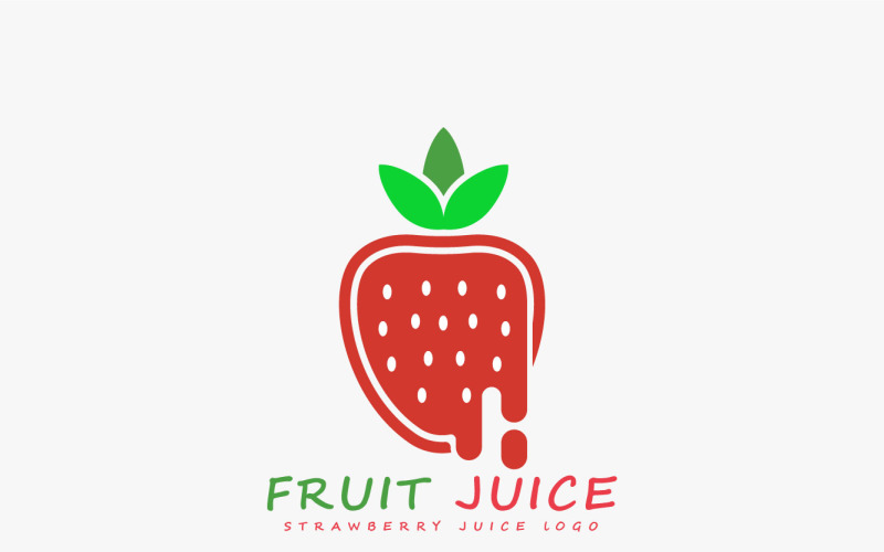 Strawberry Logo Fruit Juice Concept Vector Design Template Logo Template