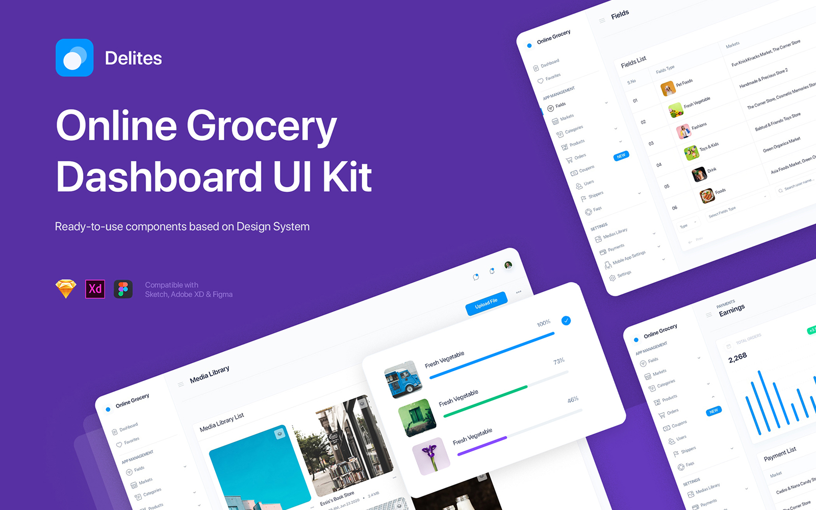 Delites - Online Grocery Dashboard UI Kit