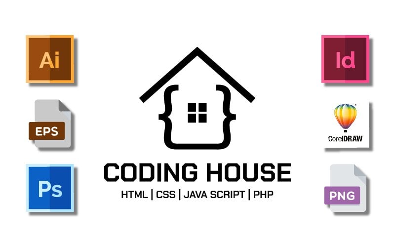 Kit Graphique #191081 Coding House Divers Modles Web - Logo template Preview