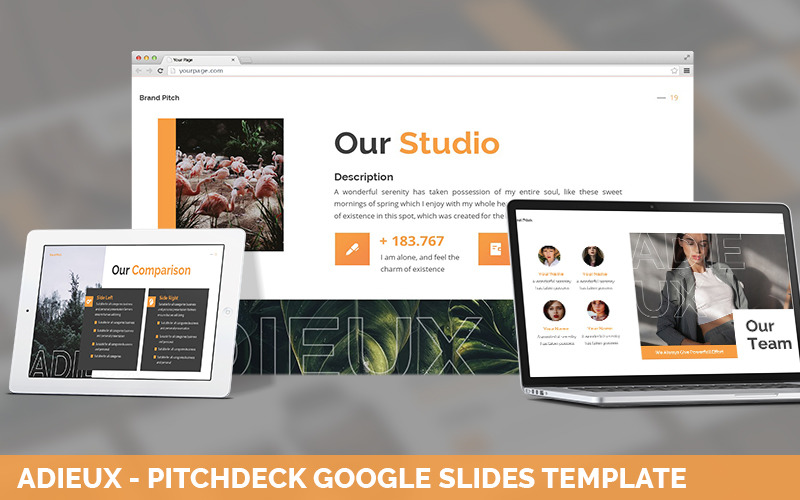 Adieux - Pitchdeck Powerpoint Template PowerPoint Template