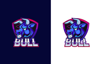 Bull Head Mascot Logo Icon Design Template