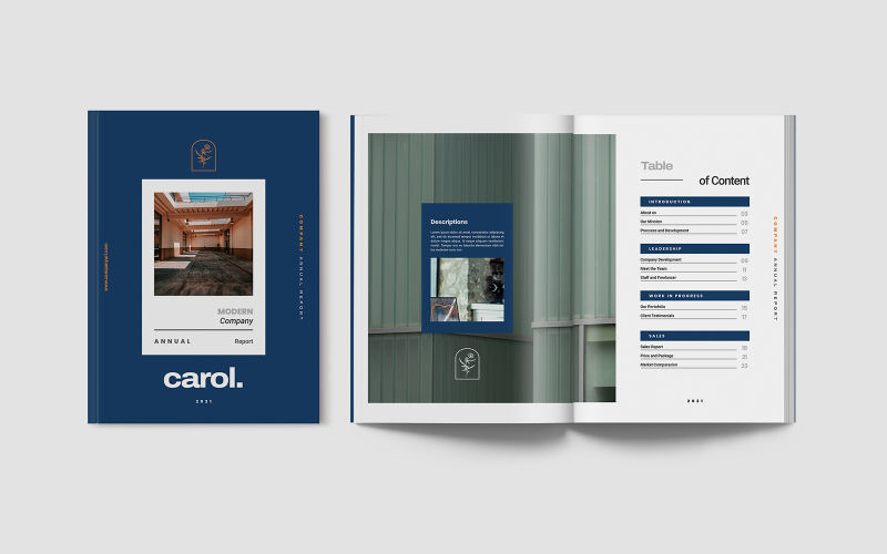 Carol Company Annual Report Indesign Corporate Identity