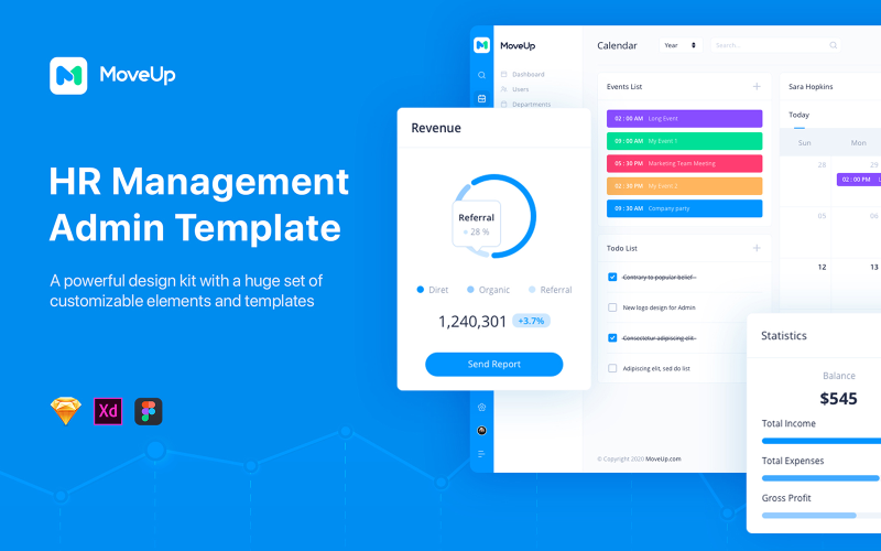 MoveUp - HR Management Admin Template UI Element