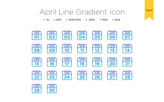 April Line Gradient Icon Set