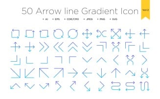 50 Arrow Line Gradient icon Vol 2
