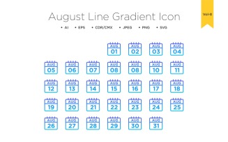 August Line Gradient Icon