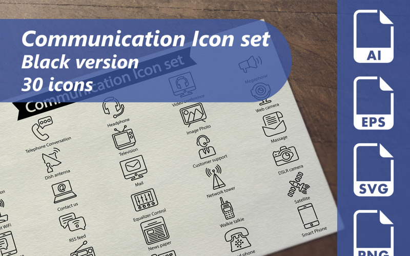 Communication Line IconSet Template Icon Set