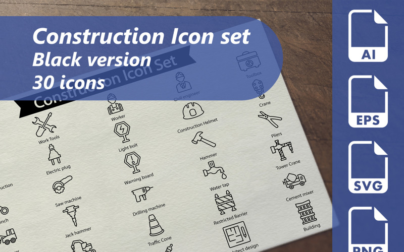 Construction Line Iconset Template Icon Set