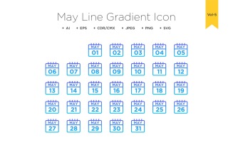 May Line Gradient Icon Set