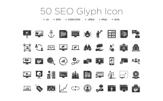SEO Search Engine Optimization Glyph Icon