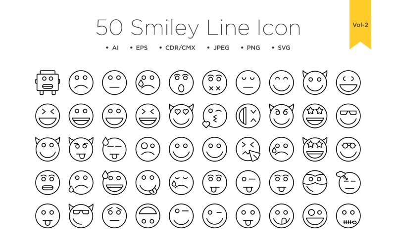 Smiley Line 50 _Set Vol 02 Icon Set