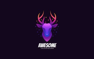 Awesome Deer Gradient Logo