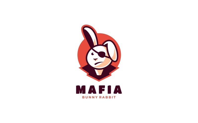 Mafia Bunny Cartoon Logo Style Logo Template