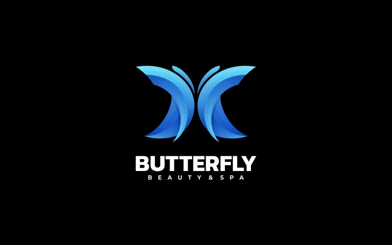 Simple Butterfly Gradient Logo Logo Template