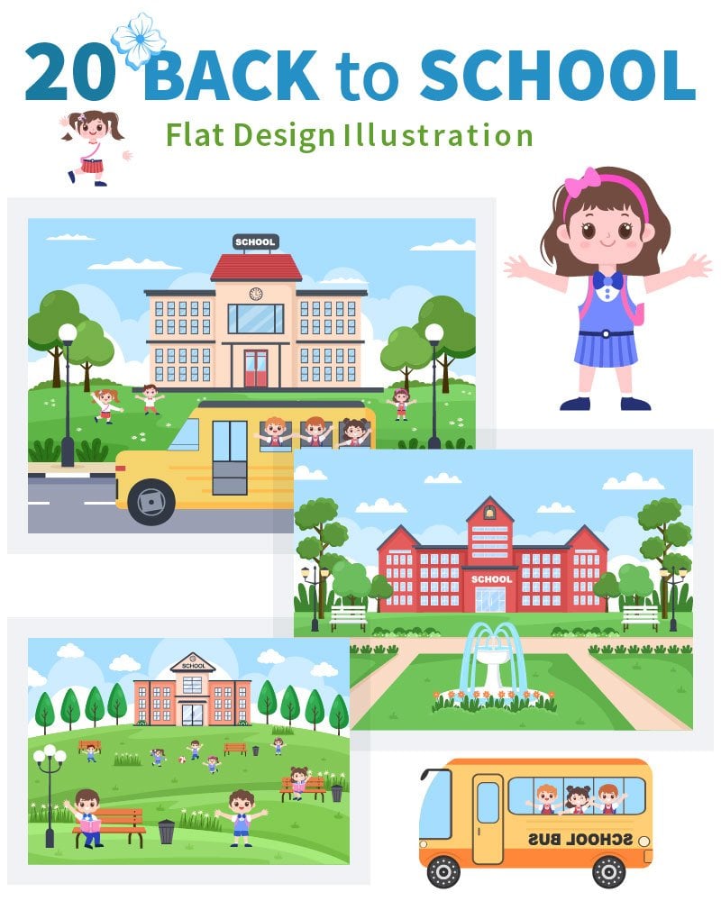 Kit Graphique #191566 School Building Divers Modles Web - Logo template Preview