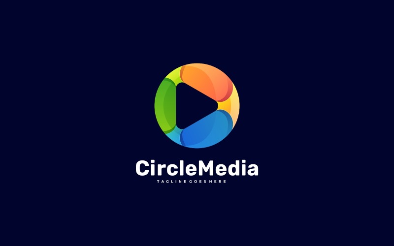 Circle Media Gradient Colorful Logo Logo Template