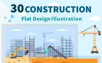 30 Construction of Real Estate Vector Illustration
