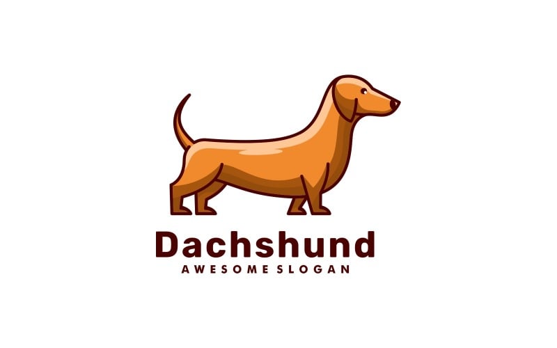 Dachshund Simple Mascot Logo Style Logo Template