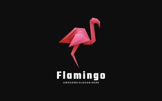 Flamingo Low Poly Logo Style