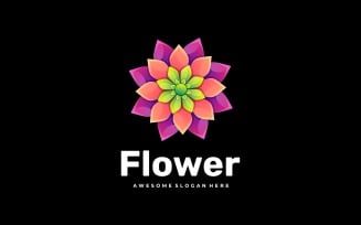 Flower Gradient Colorful Logo Style