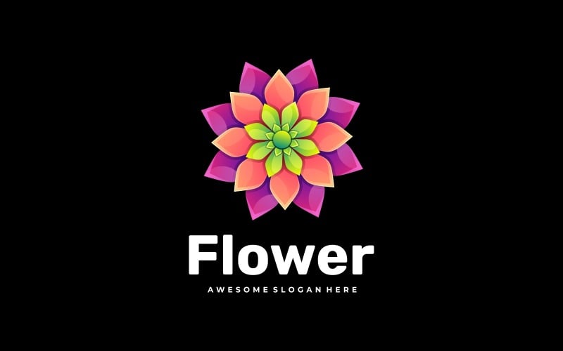 Flower Gradient Colorful Logo Style Logo Template