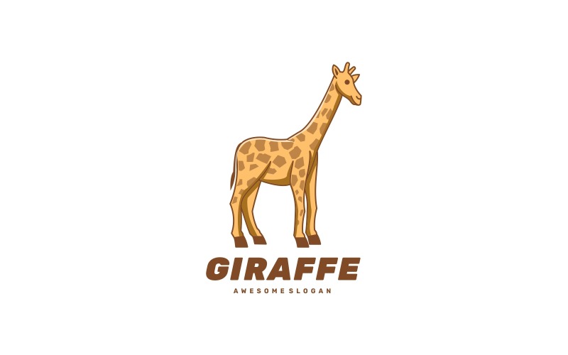 Giraffe Simple Mascot Logo Logo Template