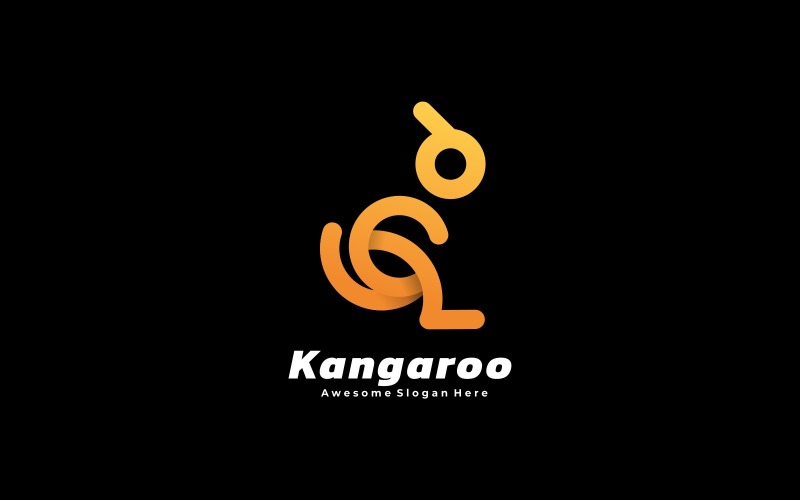 Kangaroo Line Art Gradient Logo Logo Template