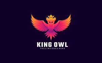 King Owl Gradient Colorful Logo