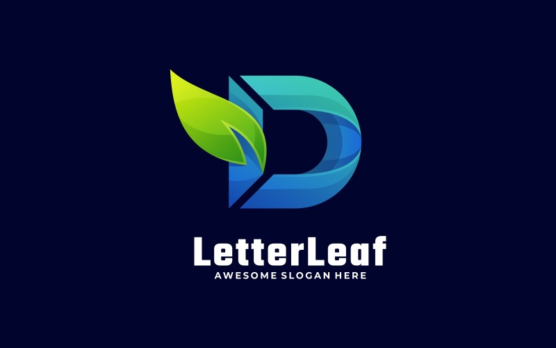 Letter Leaf Gradient Logo Logo Template