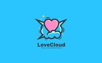 Love Cloud Simple Mascot Logo