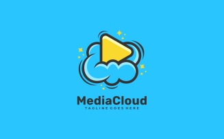 Media Cloud Simple Mascot Logo