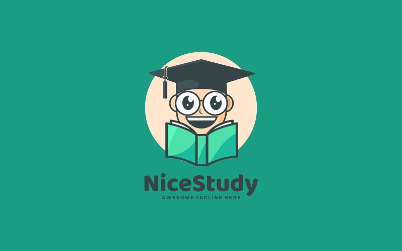 Nice Study Cartoon Logo Style Logo Template