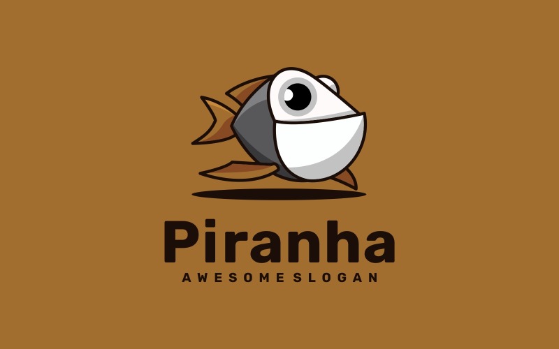 Piranha Simple Mascot logo Logo Template